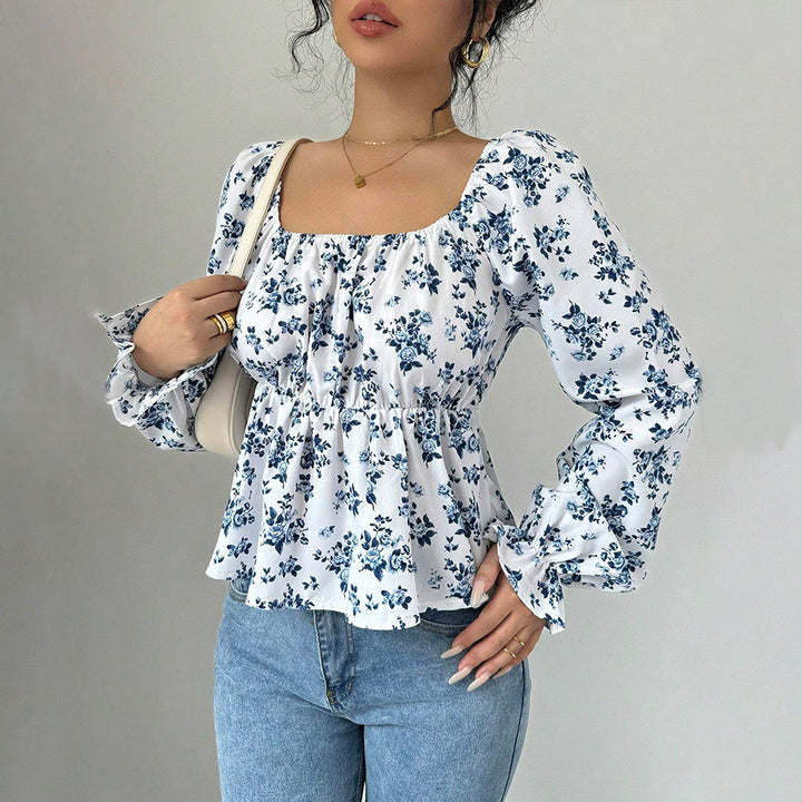Blouse femme avec design floral et manches volumineuses Levoire