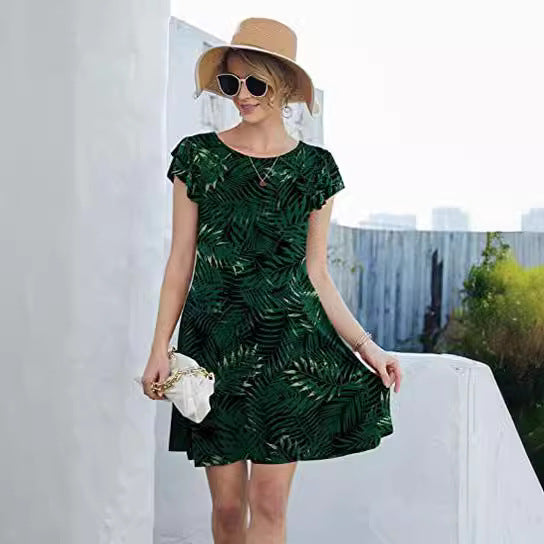 Robe d'été florale pour femmes avec détails envolés et jupe évasée Levoire