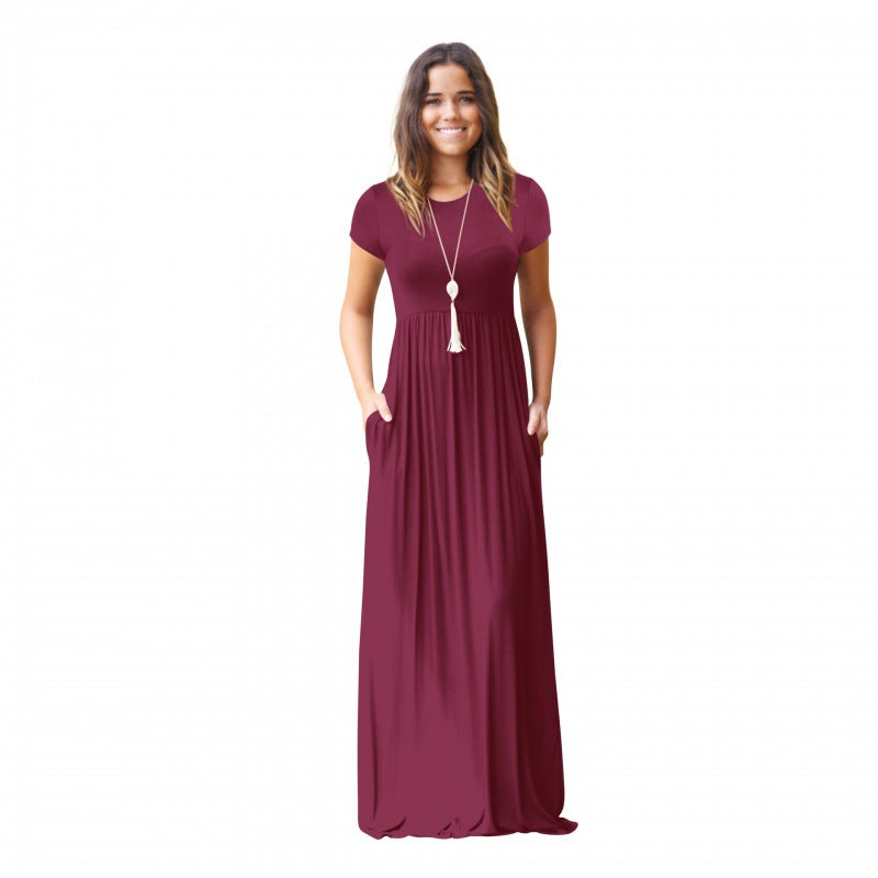 Robe maxi femme avec poches pratiques et coupe fluide à la mode Levoire