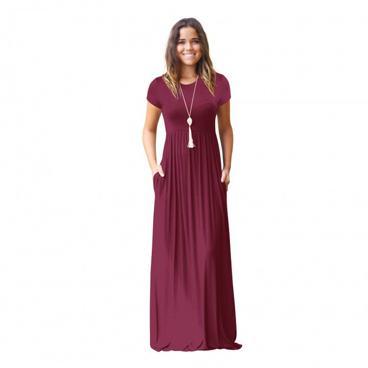 Robe maxi femme avec poches pratiques et coupe fluide à la mode Levoire