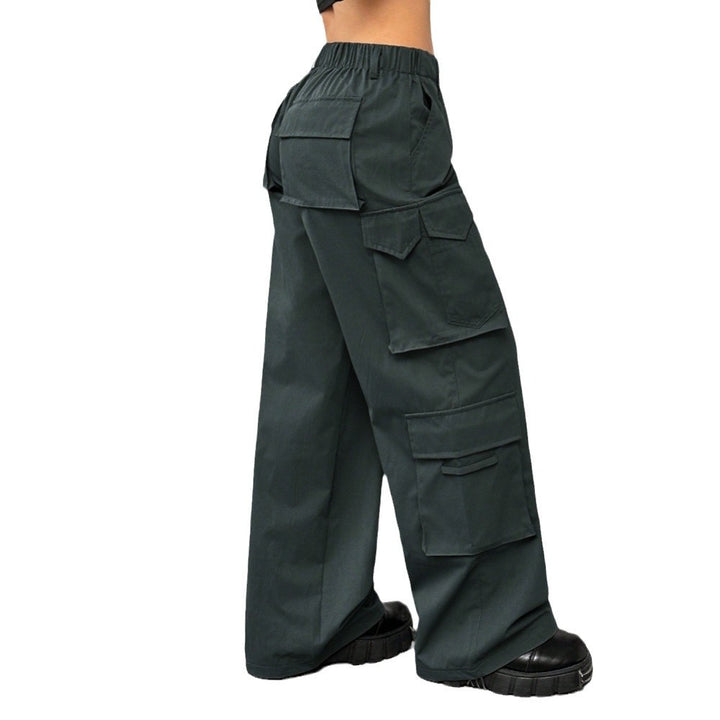 Pantalons larges cargo pour femmes avec taille élastique et poches pratiques Levoire