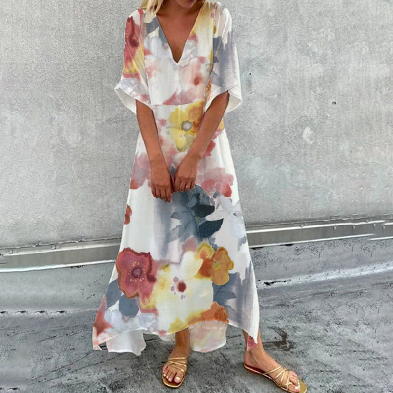 Levoire | Trendik Imprimé V-encolure Mini Robe 3#