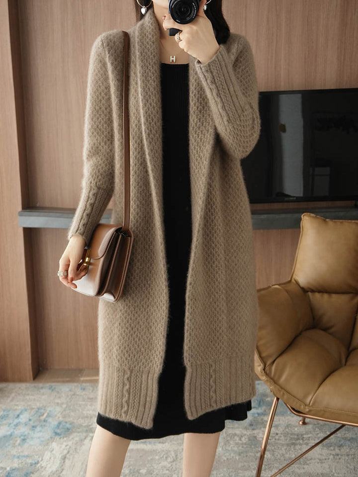 Cardigan pour femmes avec motif moderne en câble et devant ouvert Levoire