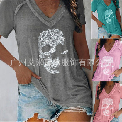 Levoire | Rennon à manches courtes tricot T-shirt à décolleté en V profond