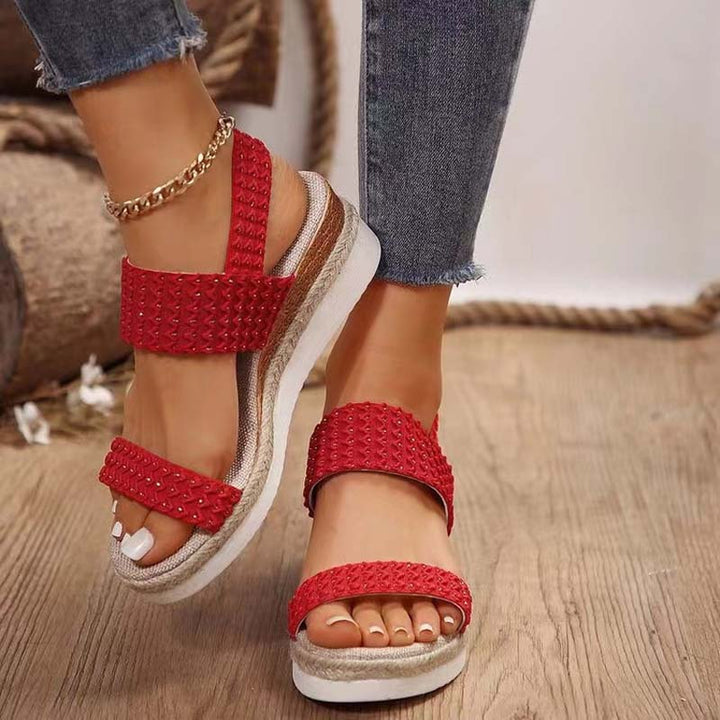 Levoire | Sandales Plates D'Été Confortables Avec Talon En Coin Pour Femmes Rot