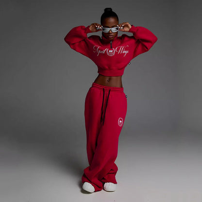 Levoire | Sweatshirt à imprimé tendance Set de pantalon en corde