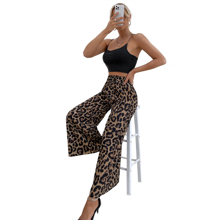 Pantalons harem léopard larges pour femmes avec taille élastique Levoire