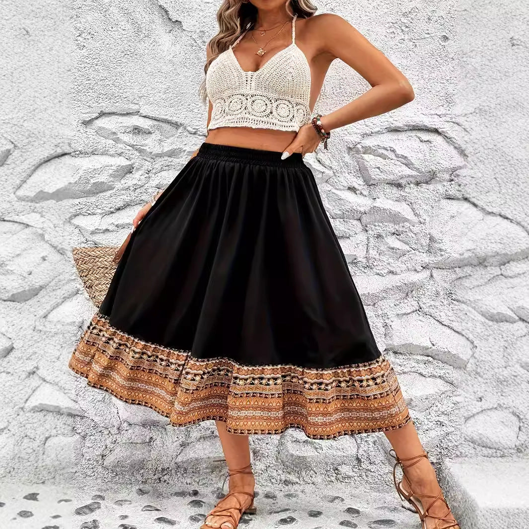 Jupe maxi pour femme avec motif ethnique vibrant Levoire