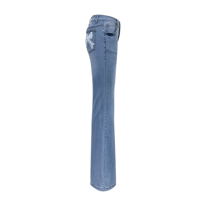 Jeans évasés pour femmes avec nœuds décoratifs Levoire