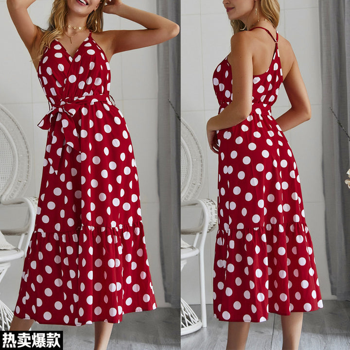 Robe maxi femme à pois et volants par Levoire