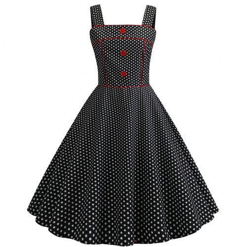 Robe Swing à Pois Vintage pour Femmes Levoire