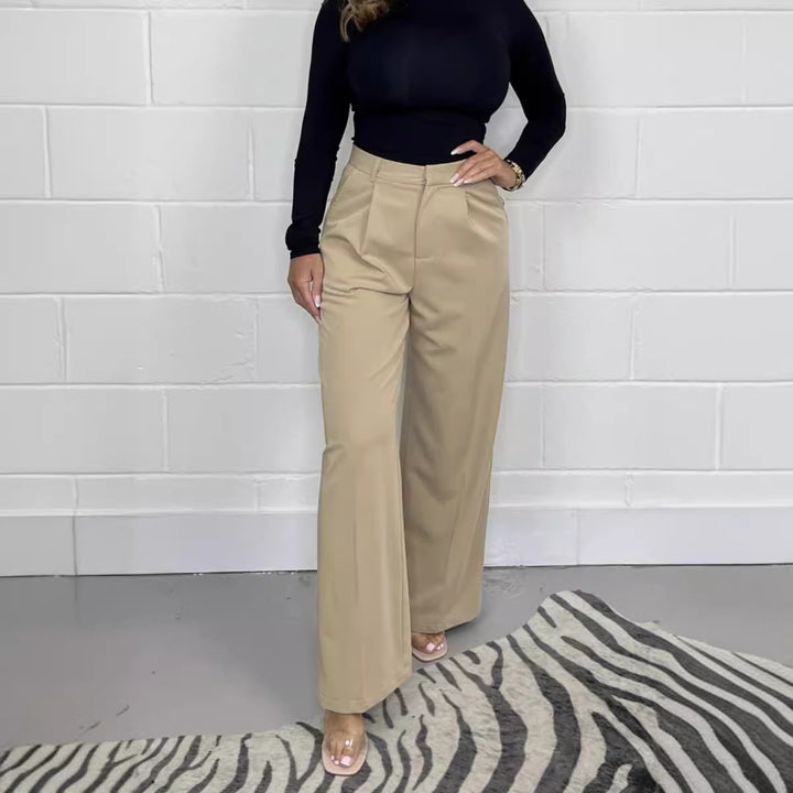 Pantalons palazzo élégants pour femmes avec taille haute et matériau doux Levoire