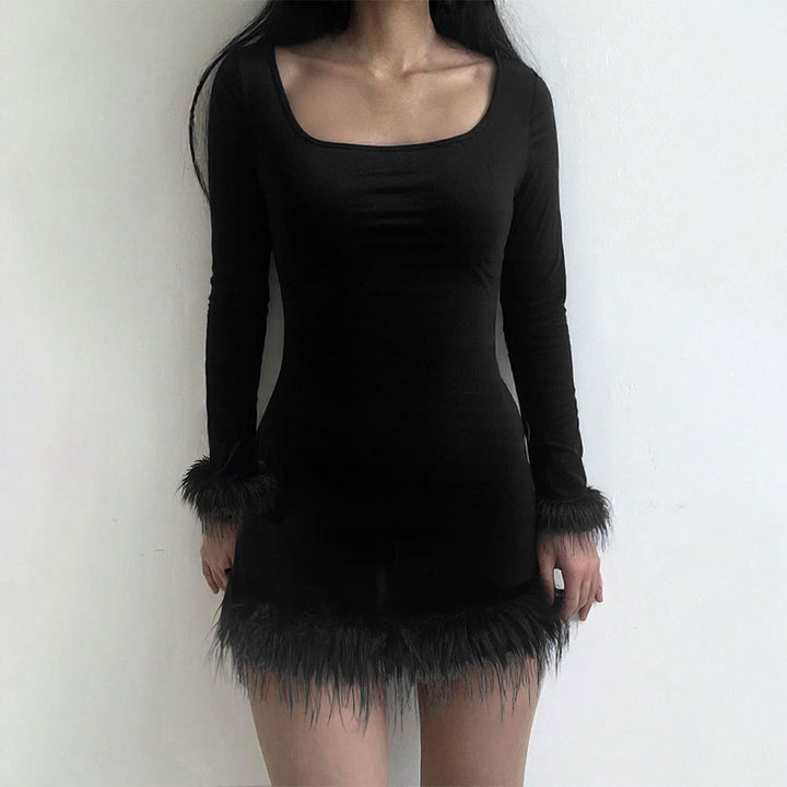 Robe mini femme avec des manches longues élégantes et des finitions plumetis Levoire