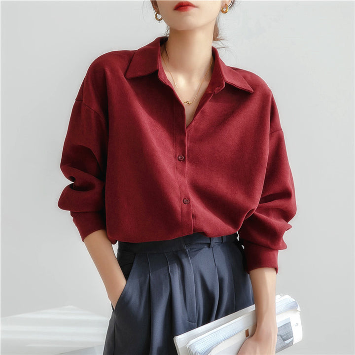 Blouse surdimensionnée pour femmes avec col élégant et coupe décontractée Levoire