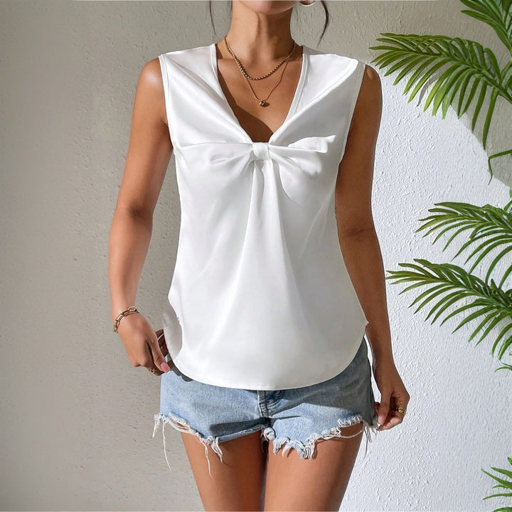 Blouse Chic pour Femmes avec Détail en Nœud Levoire