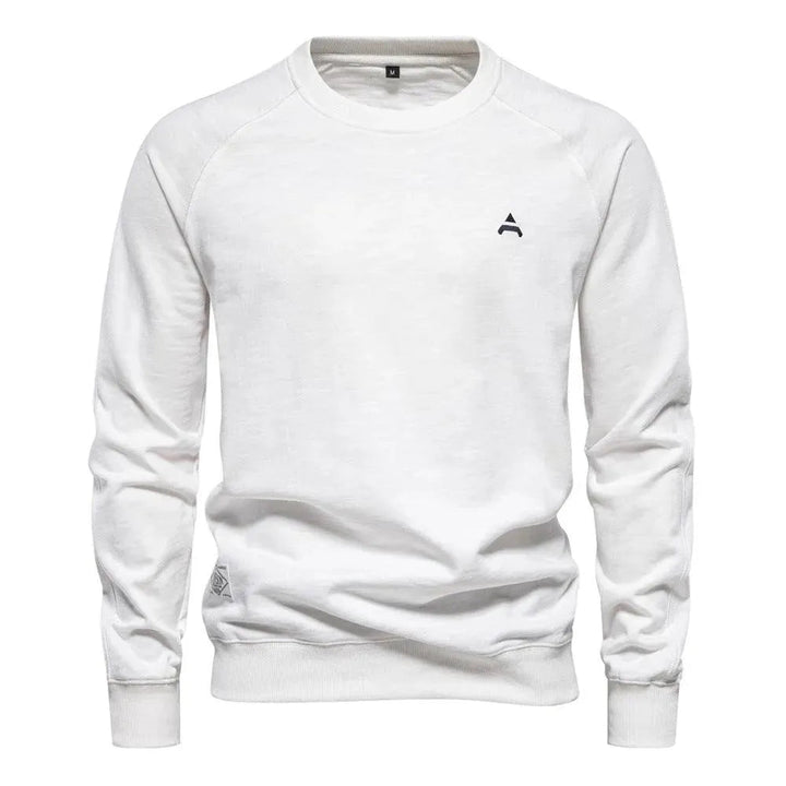 Levoire | Pull à col rond uni pour hommes Blanc