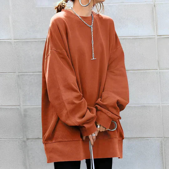 Levoire | Grande Taille Pull Pour Femmes Avec Épaules Basses Orange