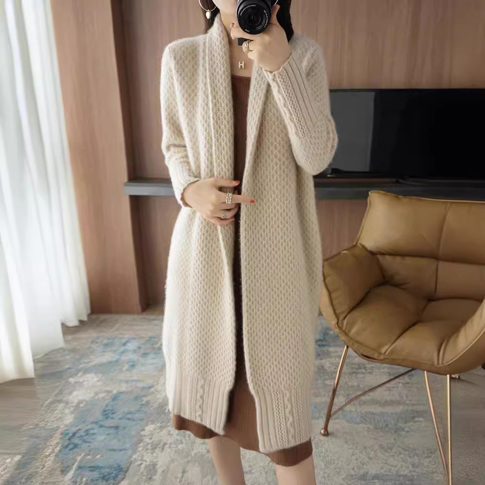 Cardigan pour femmes avec motif moderne en câble et devant ouvert Levoire
