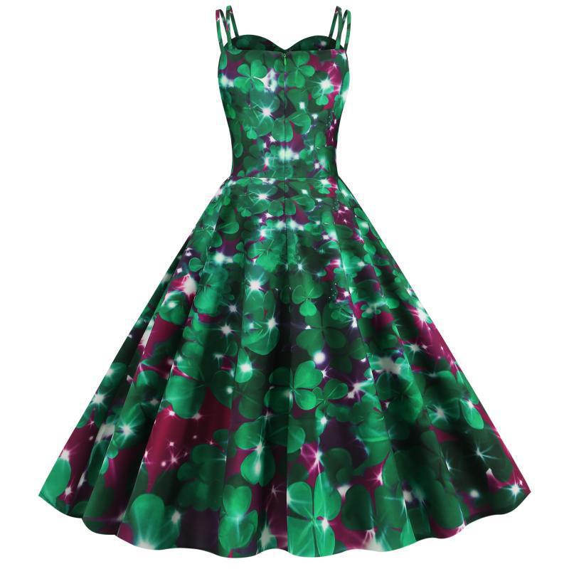 Robe A-Line vintage pour femmes avec un charmant motif floral Levoire