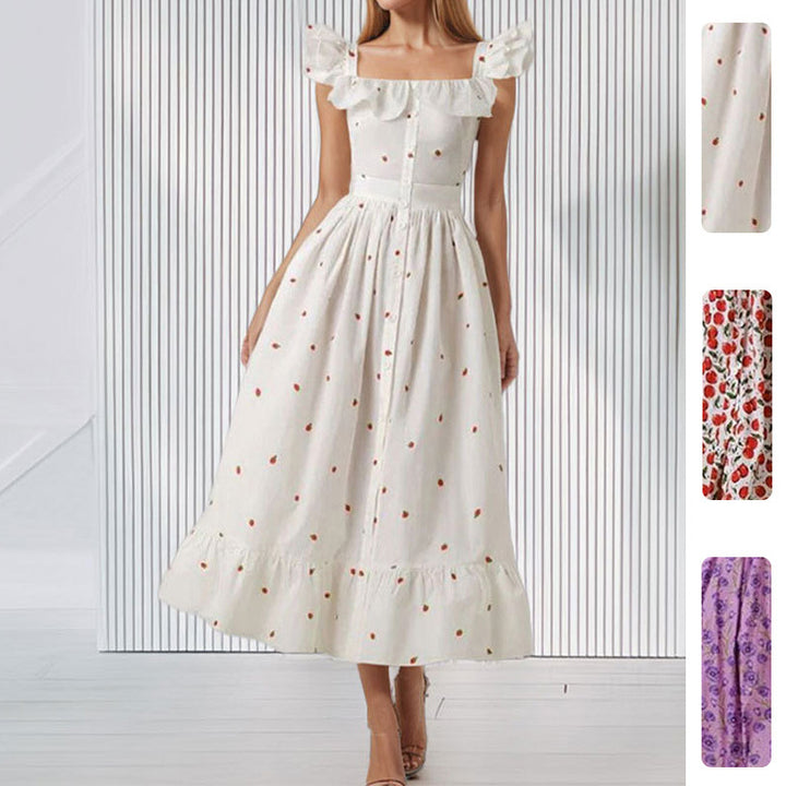 Robe maxi femme avec volants et imprimé floral Levoire