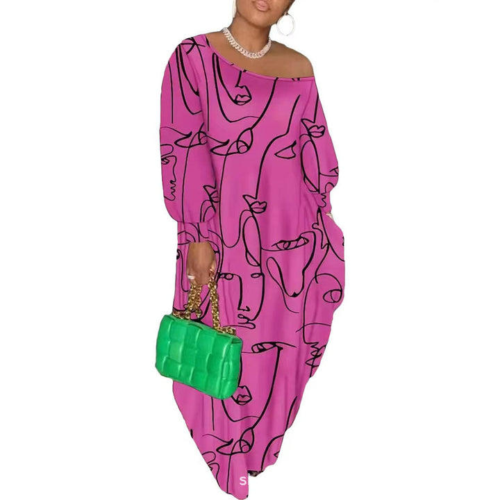 Levoire | Belle robe chemise diagonale avec motif abstrait