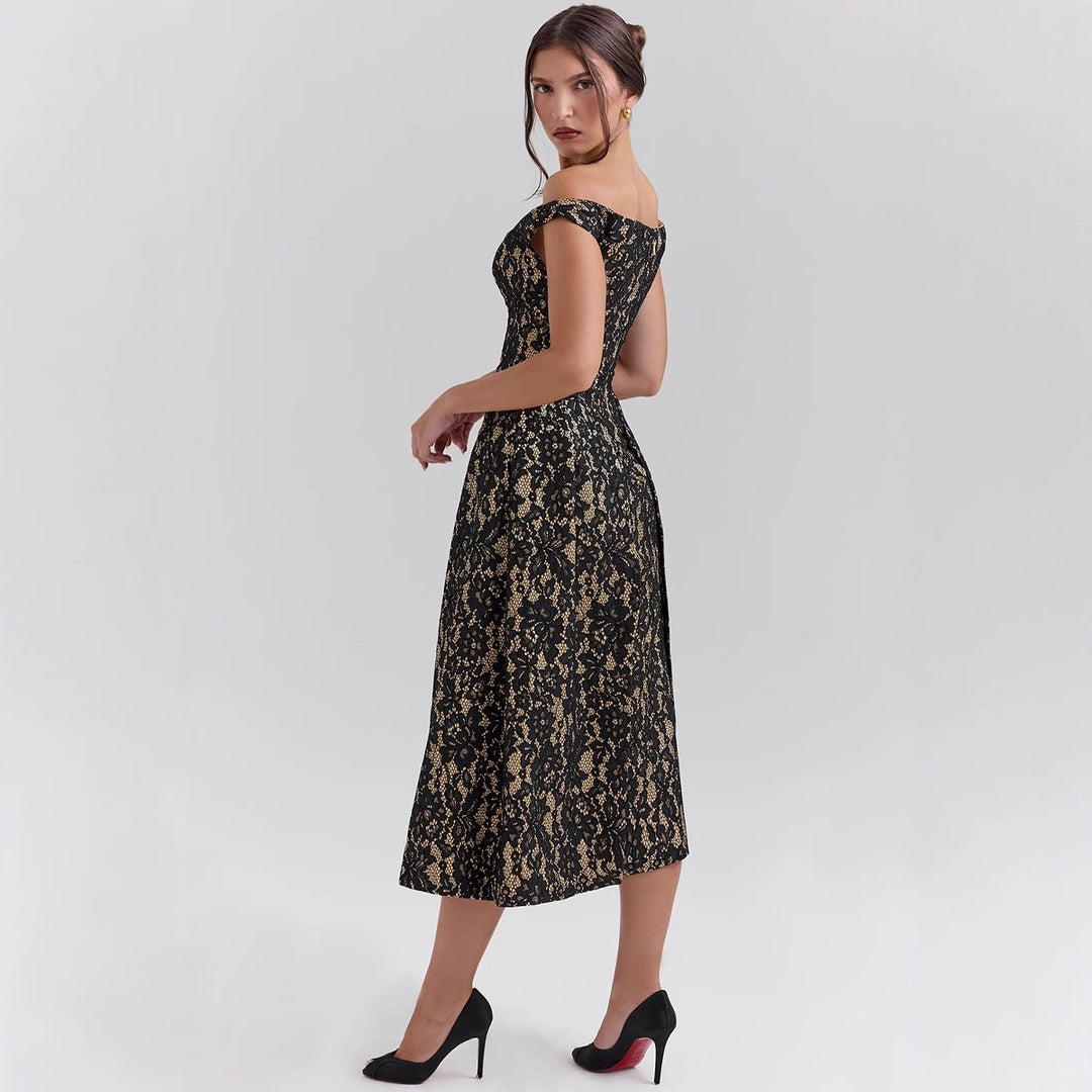 Robe en dentelle de haute qualité pour femmes en coupe A-line élégante Levoire