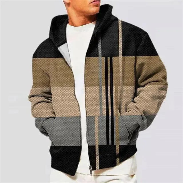 Levoire | Cardigan zippé pour hommes avec impression 3D CLLWY233