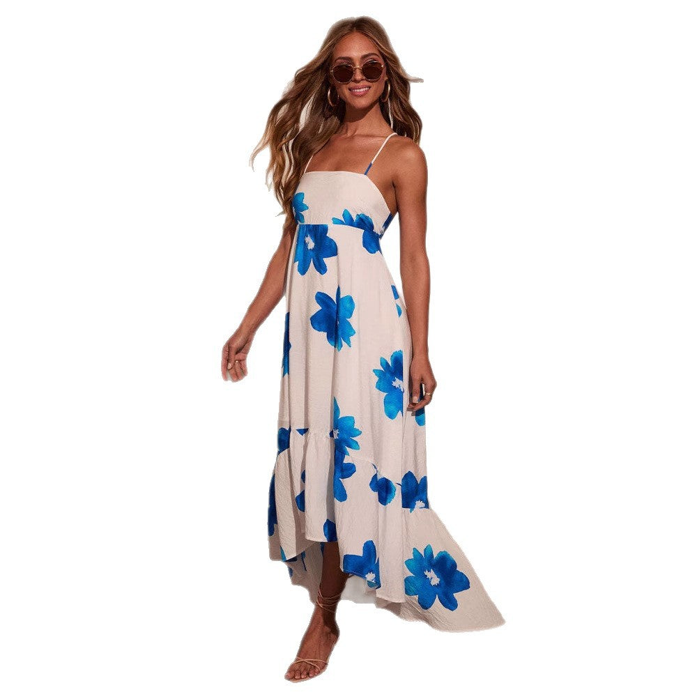 Robe maxi d'été pour femmes avec bretelles et jupe volumineuse Levoire
