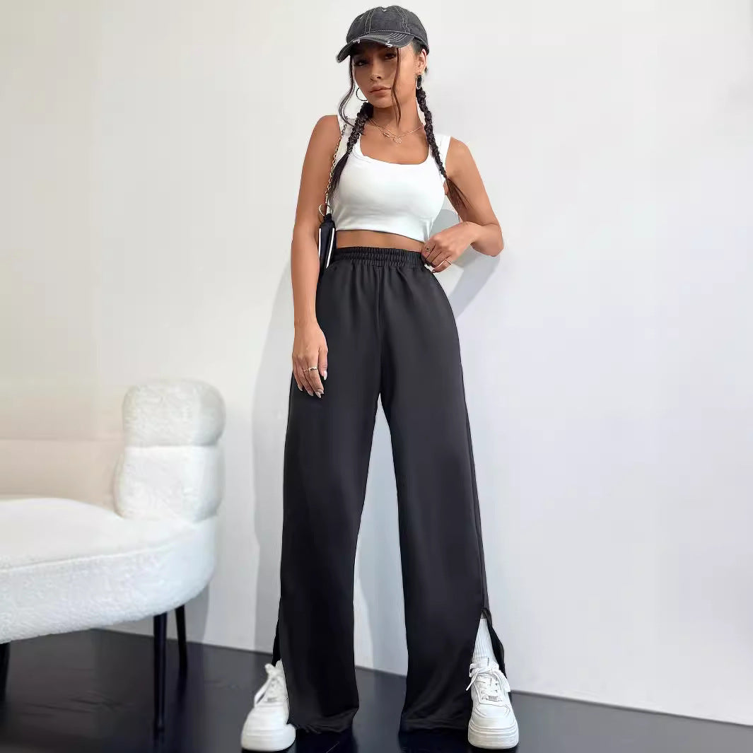 Pantalons de loisirs amples pour femmes avec fentes latérales Levoire
