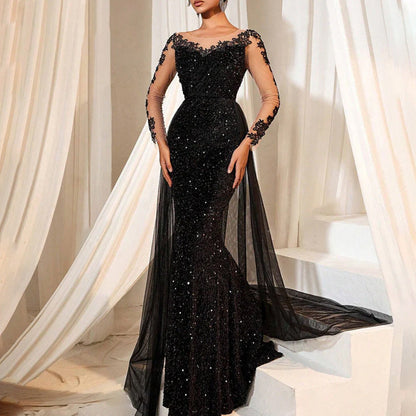 Levoire | Glamouröös Long Long Lamp Party Gown noir