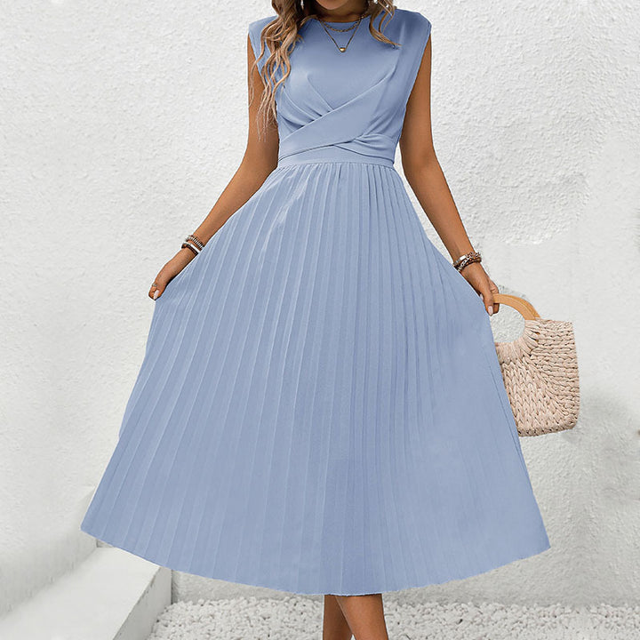 Robe maxi plissée pour femme avec décolleté élégant enroulé Levoire