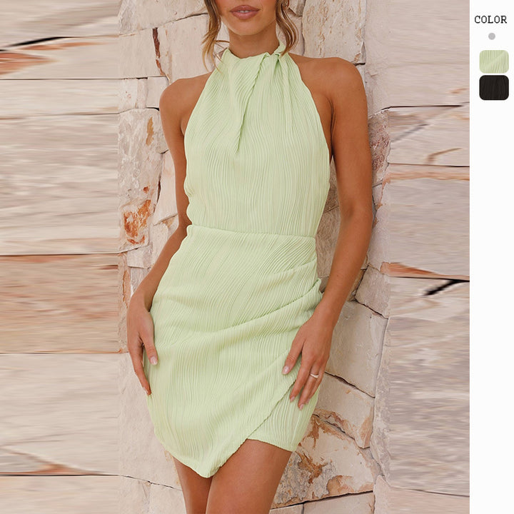 Robe mini bodycon femme avec col haut Levoire