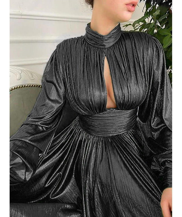 Levoire | Robe longue unie élégante noir