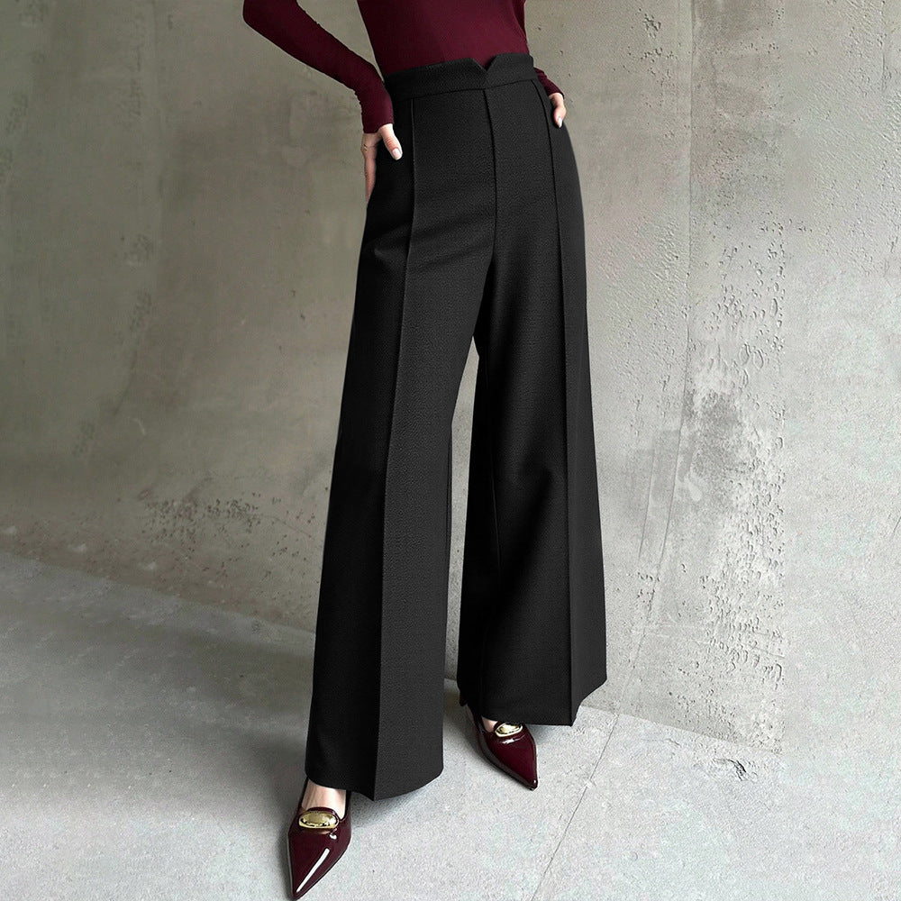 Pantalons palazzo taille haute pour femmes avec plis élégants Levoire