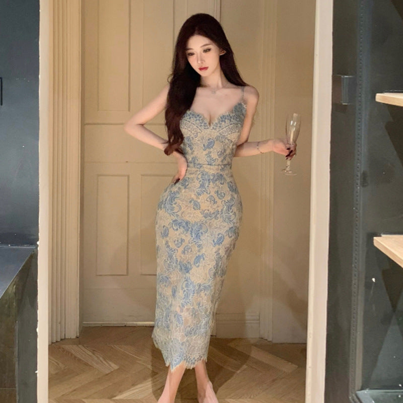 Levoire | Robe longue haute vêtements tempérament V-col dos nu