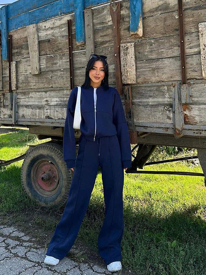 Levoire | Trendik Street Style Veste Pantalon Long Set Meriheinä