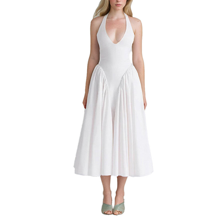 Robe Maxi Élégante pour Femmes avec Décolleté en V Profond et Jupe Flottante Levoire