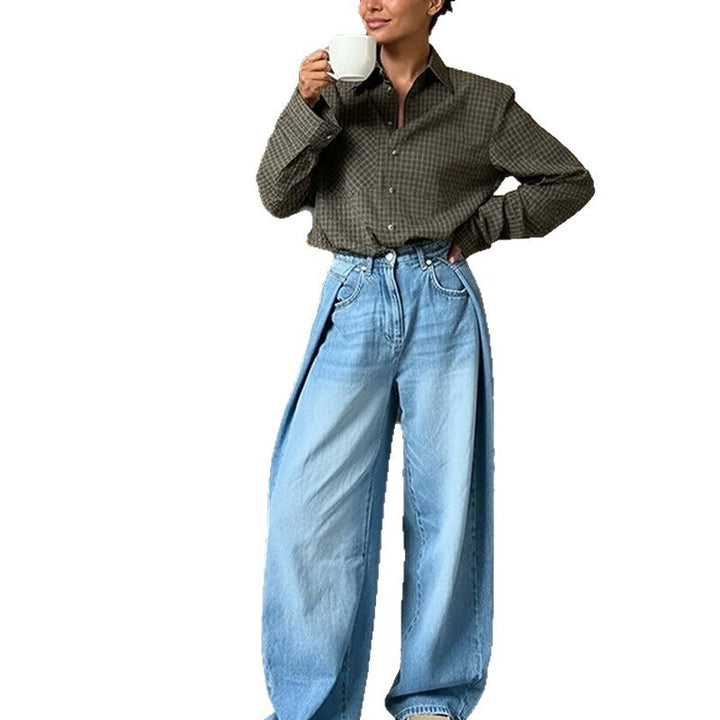 Blouse à carreaux élégante pour femmes avec coupe décontractée Levoire