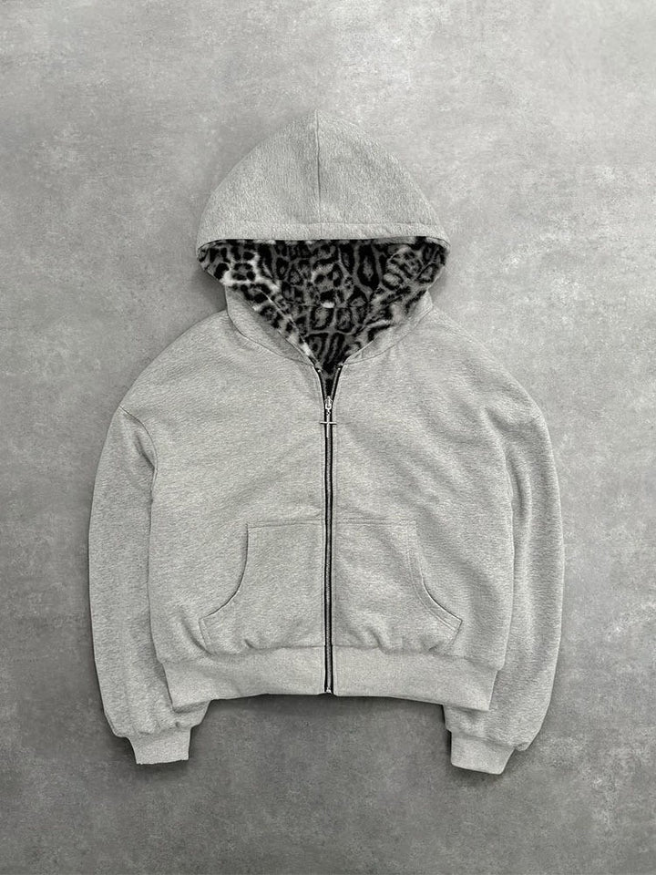 Veste à capuche pour femmes avec doublure en polaire animale et poches pratiques Levoire