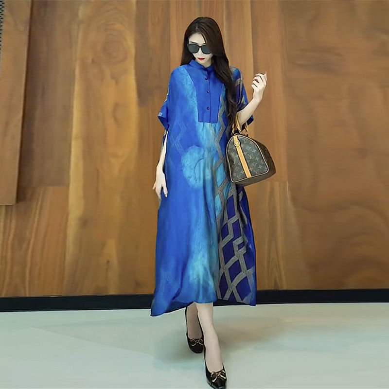 Levoire | Robe imprimée motif d'été combinée jupe longue 8391