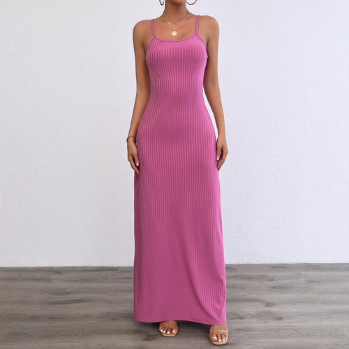 Robe maxi ajustée pour femmes avec structure en fines côtes Levoire