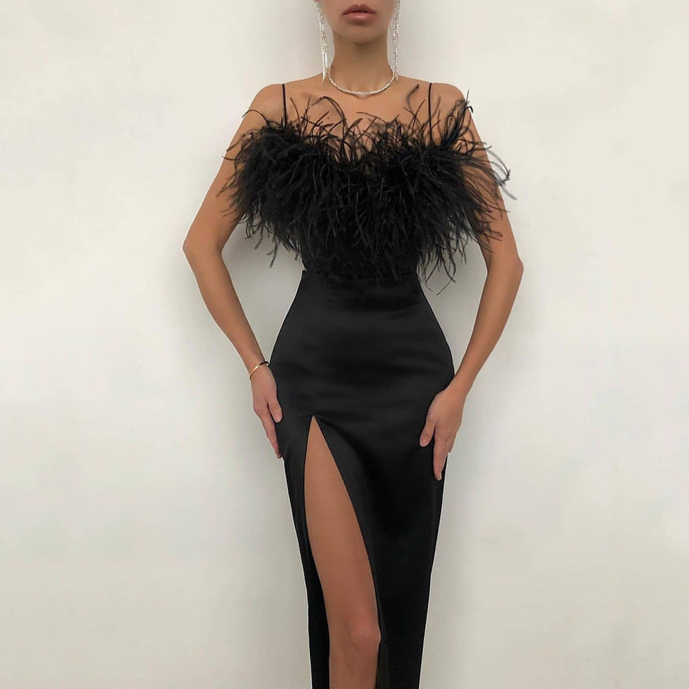 Levoire | Robe élégante longue à manches longues noir
