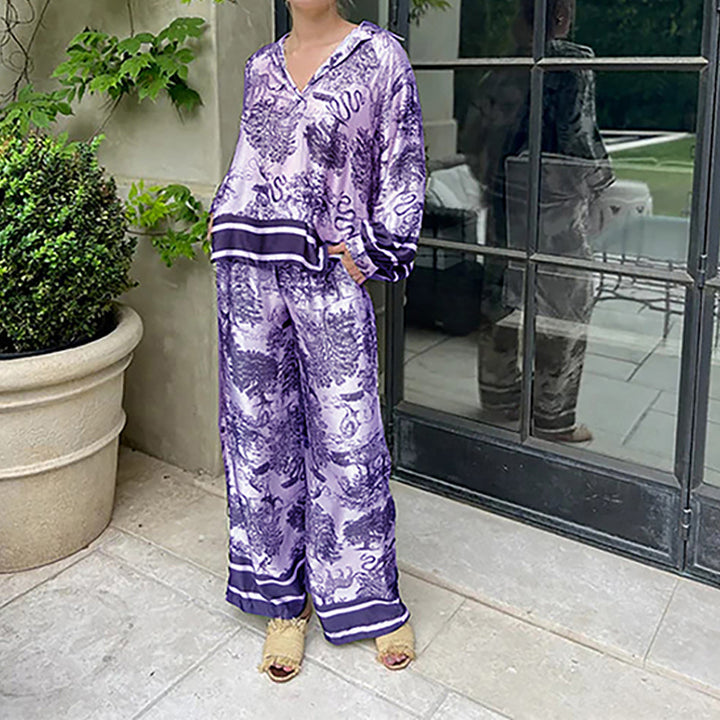 Top en soie élégant pour femmes avec coupe décontractée et pantalon assorti Levoire