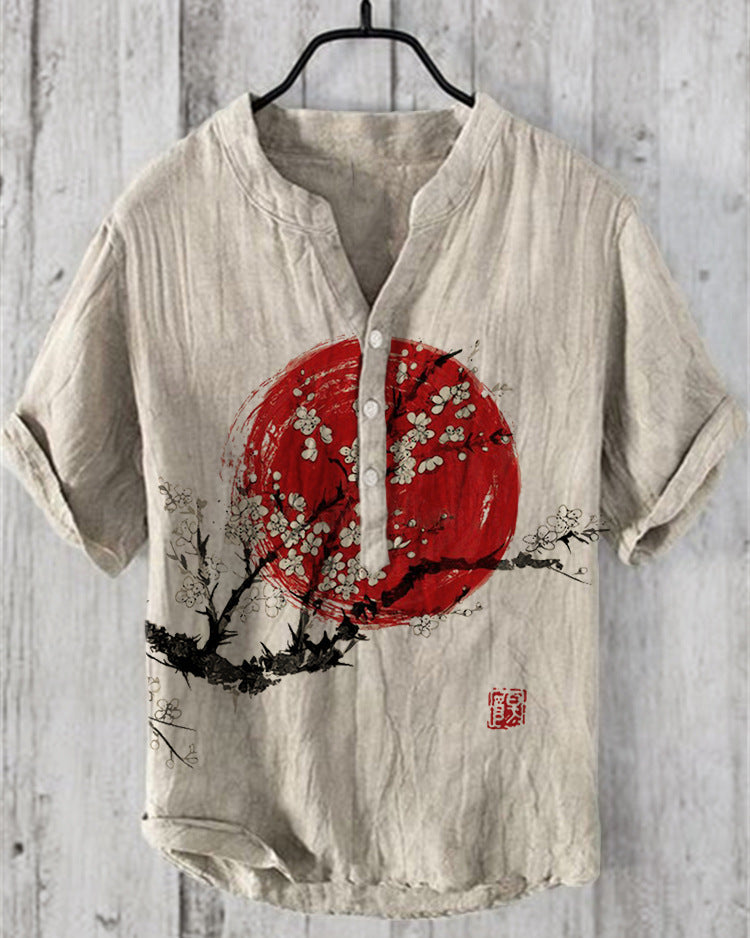 Levoire | Chemise Japonaise En Lin Mélangé Fleur de prune