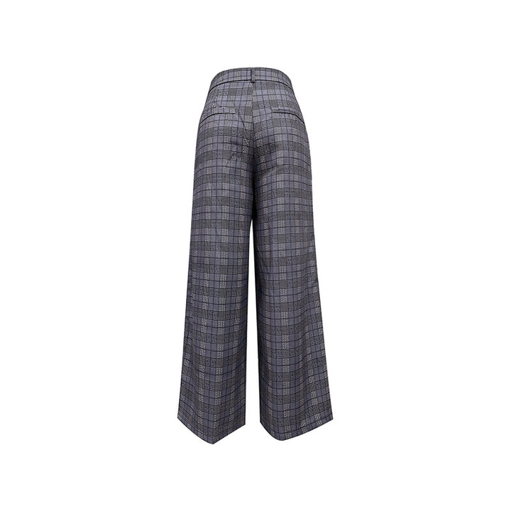 Pantalon large à carreaux pour femmes Levoire