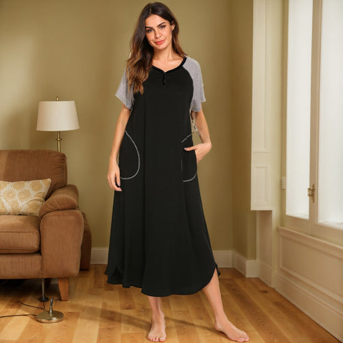 Levoire | Chemise de nuit en coton Multicolore Coton Robe à manches courtes