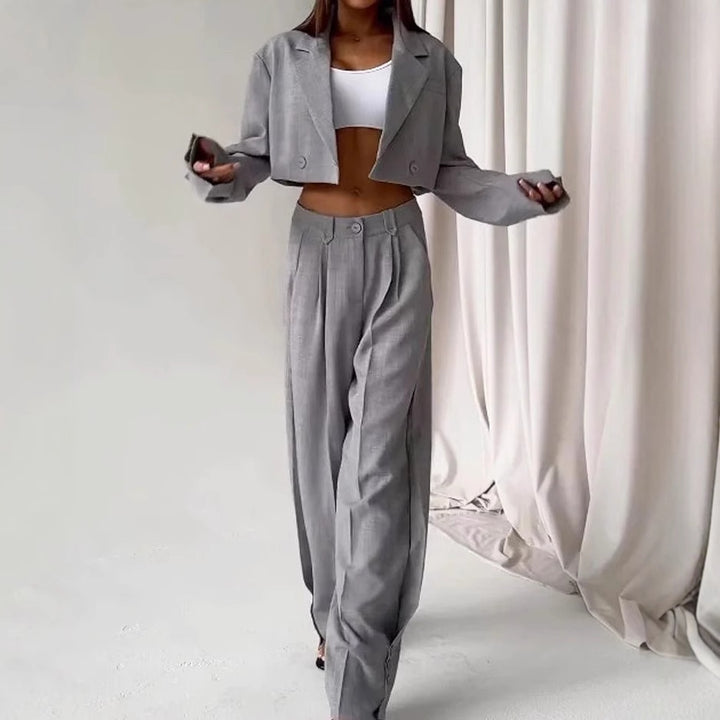 Ensemble de blazer surdimensionné à la mode pour femmes avec pantalon taille haute Levoire