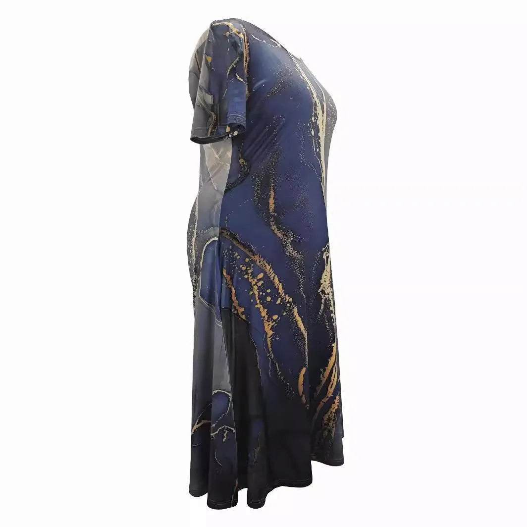 Levoire | Robe femme à manches courtes en motifs de printemps et d'été