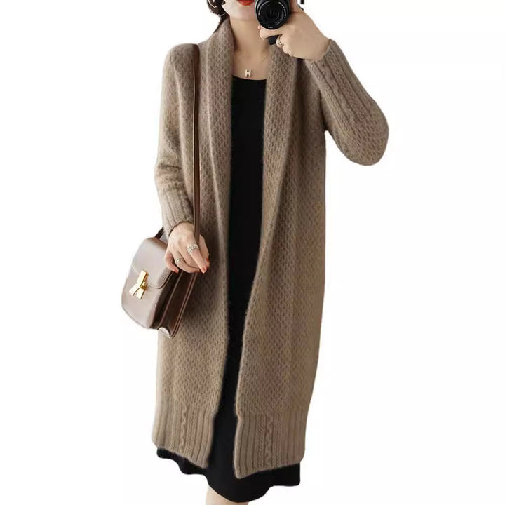 Cardigan pour femmes avec motif moderne en câble et devant ouvert Levoire
