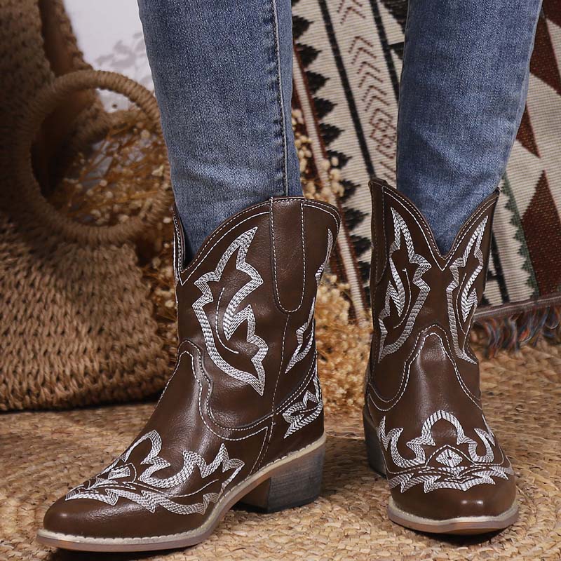 Levoire | Bottes De Cowboy Avec Détails Brodés Pour Femmes